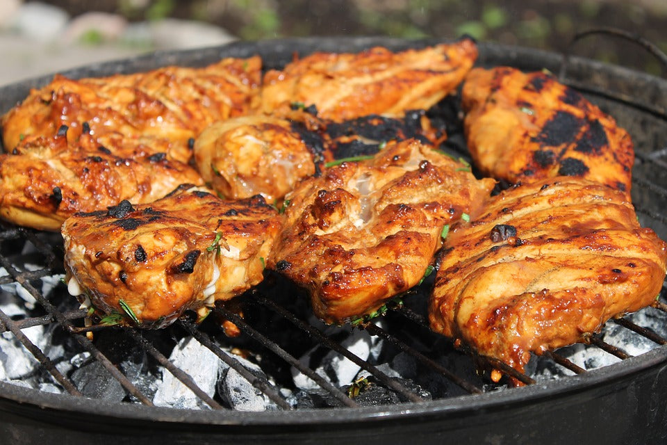 Barbecue Carnival chicken on a grill