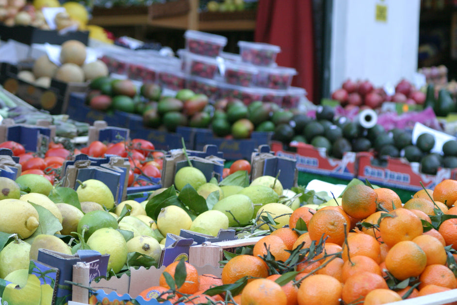 market vegetables and fruit on display