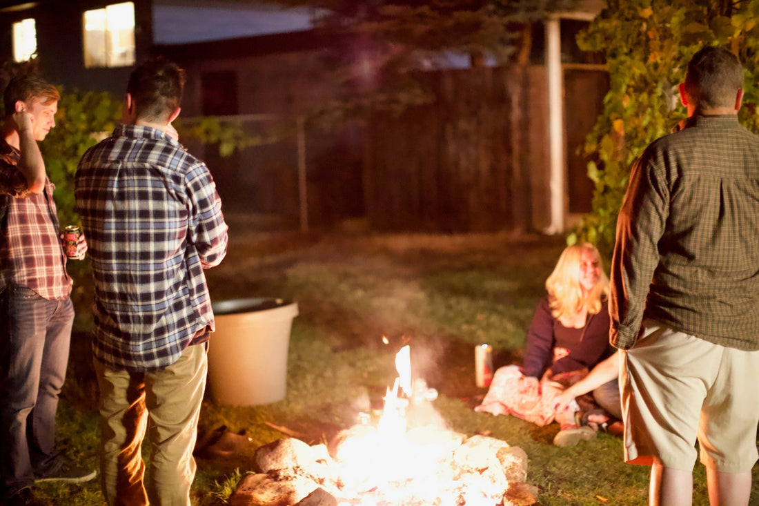 Group of people enjoying an alternative autumn BBQ