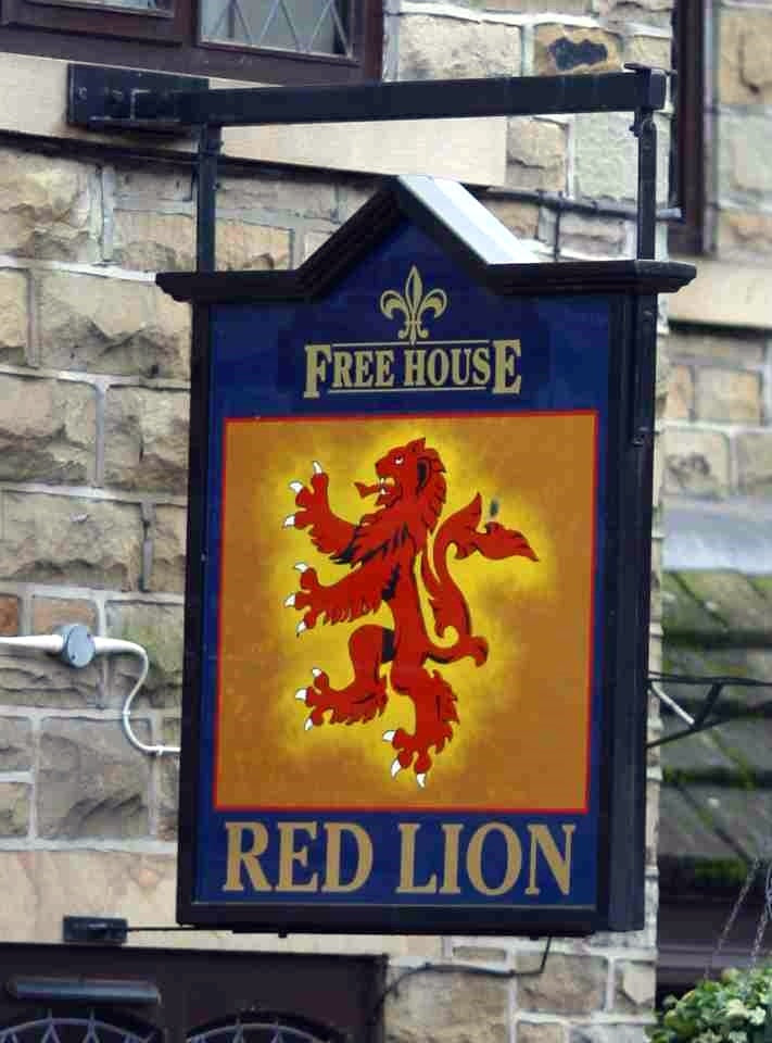 Red Lion Free house pub sign