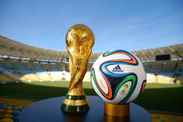 world cup and football in a stadium