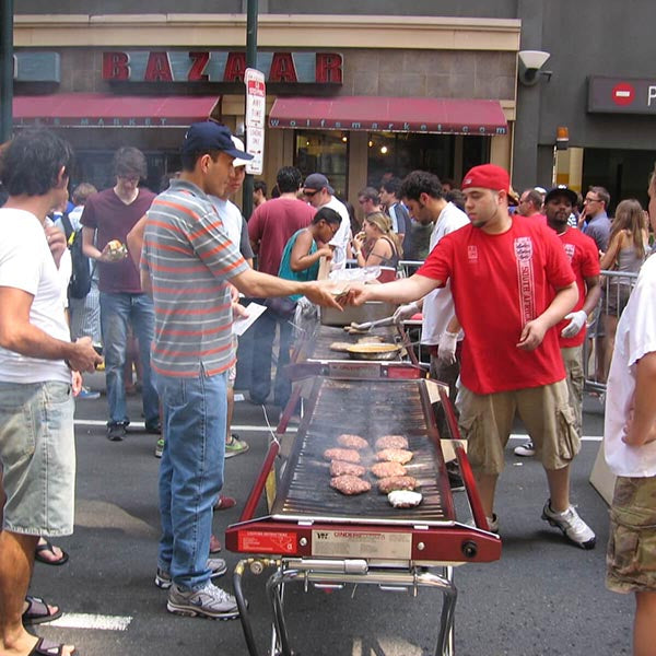 Close-up shot of food cooking on Cinders BBQ