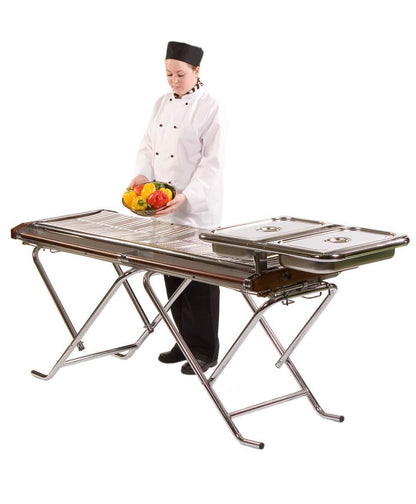 Caterer using Cinders BBQ with pan support